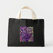 Purple Wings Purse Tote Bag