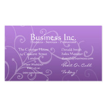 Purple with Decorative Swirl Business Card