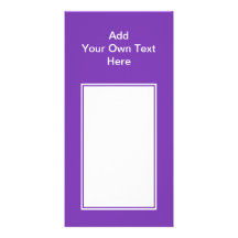 Purple with white area and text custom photo card