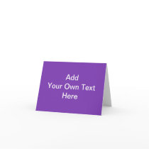 Purple with White Custom Text. Greeting Card