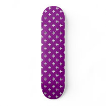 Purple with White Fleur-de-lis Polka Dots Skateboard Decks