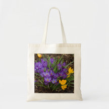 Purple & Yellow Crocuses DSC5930 Canvas Bags