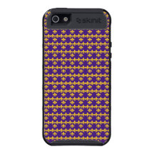 Purple Yellow Fleur de Lis Pattern iPhone iPhone 5 Cases