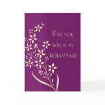 Purple & Yellow Flower Bridesmaid Invitation Card