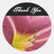 Purple-Yellow Flower Thank You Seal Sticker