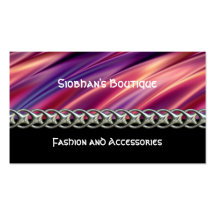 Purple yellow orange & silver chain business card