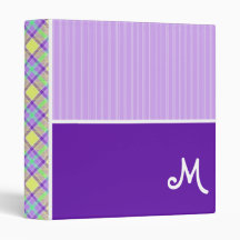 Purple & Yellow Plaid Binder