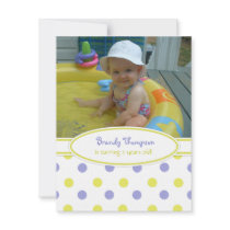 Purple & Yellow Polka Dot Party Invitation
