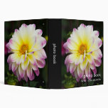 Purple, Yellow & White Dahlia 3 Ring Binders