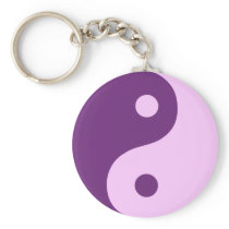 Purple Yin Yang Symbol Keychains