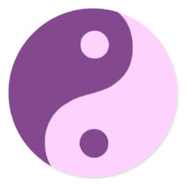 Purple Yin Yang Symbol Round Stickers
