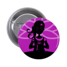 Purple Yoga Silhouette Button