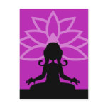 Purple Yoga Silhouette Postcard