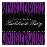 Purple Zebra Diamonds Bachelorette Party Invite