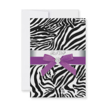 Purple Zebra RSVP Card