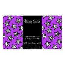 Purple zebra stars Design Business Card