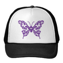 purplewhitebutterfly mesh hat