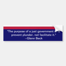 Purpose of Government is to Prevent Plunder Bumper Stickers