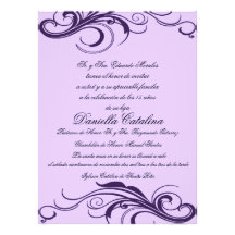 púrpura invitaciones de quinceanera announcement