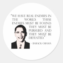Pursue and defeat our enemies, Barack Obama Stickers