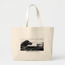 Pursue Your Passion Curly Coated Retriever Tote Bags
