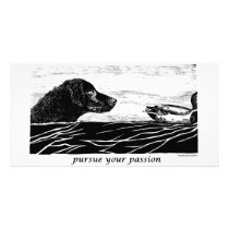 Pursue Your Passion Curly Coated Retriever Custom Photo Card