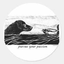 Pursue Your Passion Curly Coated Retriever Sticker