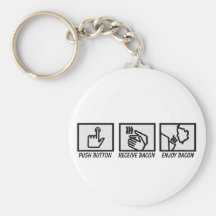Push Button Bacon Key Chains