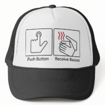 Push button, Receive Bacon Trucker Hat