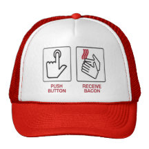 Push button recieve bacon trucker hat