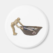 PushingRowboatNets073011 Refrigerator Magnet