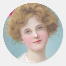Put Roses in Your Cheeks Round Stickers