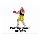 put up your dukes boxer postcard