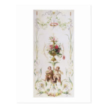 Putti amid swags of flowers and leaves post cards