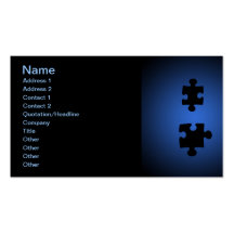 Puzzle649 PUZZLE PIECES BLACKS BLUES DIGITAL WALL Business Card Templates