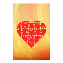 Puzzle Heart Personalized Stationery
