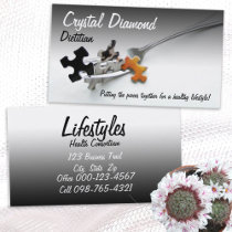 Puzzle Pieces & Fork Business Card Templates
