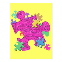 PUZZLE PIECES POSTCARD