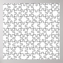 Puzzle Pieces Template (Add Background Colour) Poster