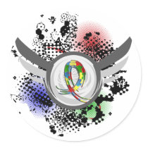 Puzzle Ribbon And Wings Autism Sticker