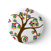 Puzzled Tree of Life Pinback Buttons