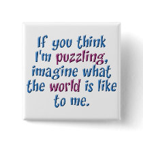 Puzzling World Pinback Button