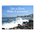 PV View With Crashing Wave; Customizable Post Card