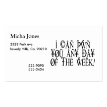 Pwn You Any Day Business Card Templates