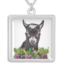 Pygmy Goat Floral Necklace