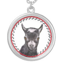 Pygmy Goat  Hooves and Hearts Necklace