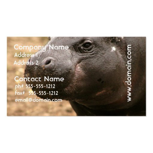 Pygmy Hippo Business Card