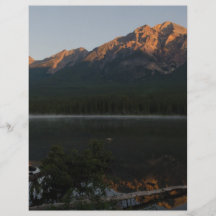 Pyramid Mountain and Lake at dawn Alberta Canada Flyer Design