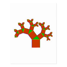 Pythagoras Baum tree Postkarte