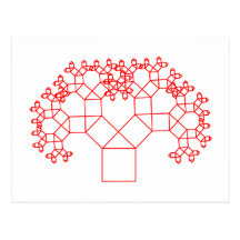 Pythagoras Baum tree Postkarten